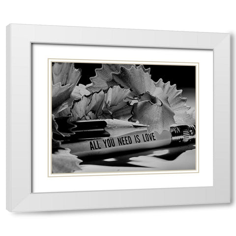 All You Need Is Love White Modern Wood Framed Art Print with Double Matting by Bulus, Razvan