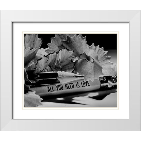 All You Need Is Love White Modern Wood Framed Art Print with Double Matting by Bulus, Razvan