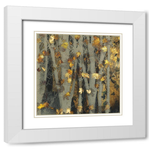 Gold leaf White Modern Wood Framed Art Print with Double Matting by Talen, Nel