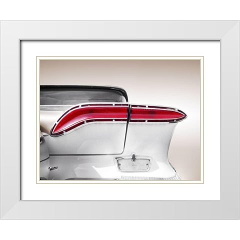US classic car 1958 taillight abstract White Modern Wood Framed Art Print with Double Matting by Gube, Beate