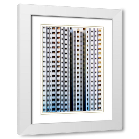 Abstract Building White Modern Wood Framed Art Print with Double Matting by Mohammad Hossein, Hamid