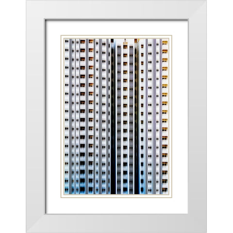 Abstract Building White Modern Wood Framed Art Print with Double Matting by Mohammad Hossein, Hamid