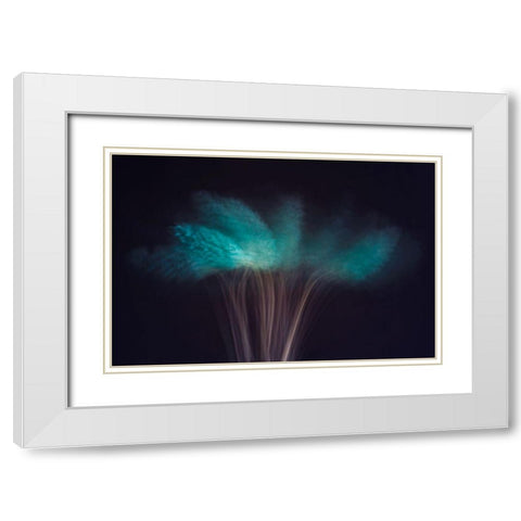 Visions in the Dark White Modern Wood Framed Art Print with Double Matting by Kiral, Cicek