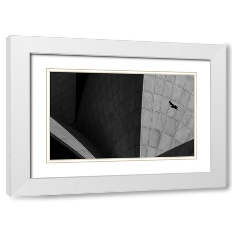 Lotus Temple I White Modern Wood Framed Art Print with Double Matting by Chawla, Shobhit
