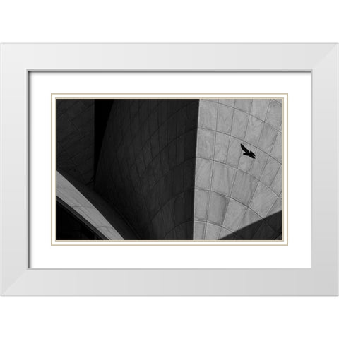 Lotus Temple I White Modern Wood Framed Art Print with Double Matting by Chawla, Shobhit