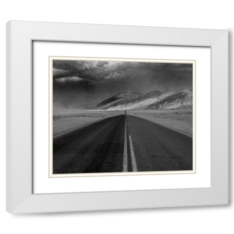 Desert Highway White Modern Wood Framed Art Print with Double Matting by Darby, Rob