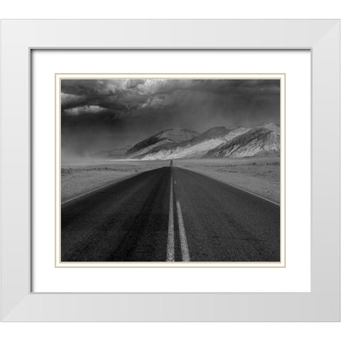 Desert Highway White Modern Wood Framed Art Print with Double Matting by Darby, Rob