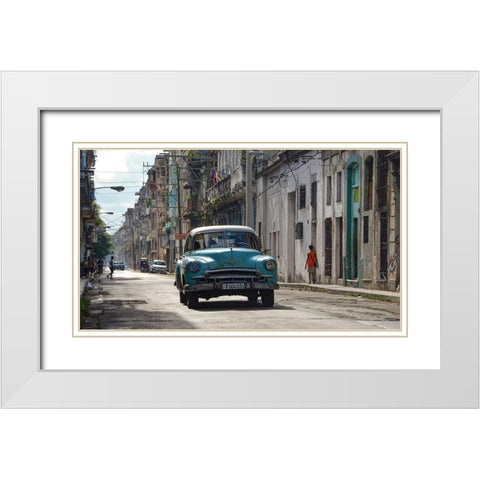 Cuba White Modern Wood Framed Art Print with Double Matting by Einhorn, Itzik