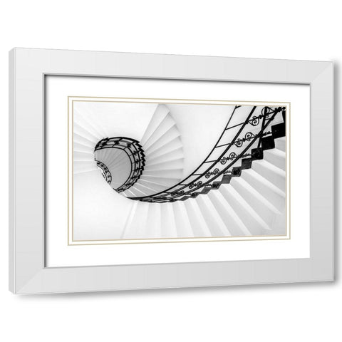 Golden Ratio White Modern Wood Framed Art Print with Double Matting by Turkistani, Hanaa