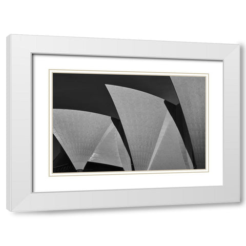 Sydney Opera White Modern Wood Framed Art Print with Double Matting by Krajnc, Matej