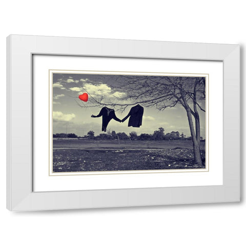 Immortal Love White Modern Wood Framed Art Print with Double Matting by Barun, Ibrahim