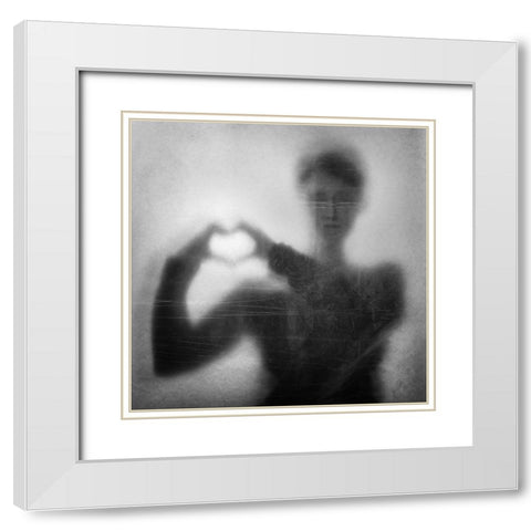 Heart over Head White Modern Wood Framed Art Print with Double Matting by Schleicher-Schwarz, Roswitha