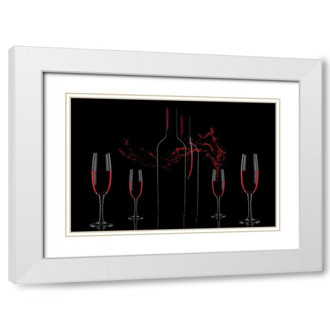 WineaLove White Modern Wood Framed Art Print with Double Matting by swid, saleh