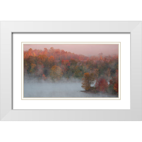 Fall Impression #3 White Modern Wood Framed Art Print with Double Matting by Austin