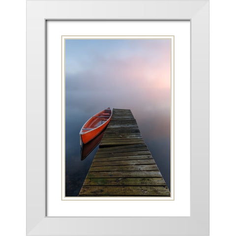 To the infinity White Modern Wood Framed Art Print with Double Matting by Nath Saha, Ambar