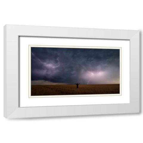 Zeus White Modern Wood Framed Art Print with Double Matting by Morgan, Miles