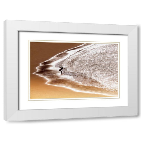Enjoy Seawater White Modern Wood Framed Art Print with Double Matting by Dhahi, Saeed