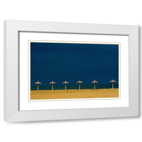 Coming Hurricane White Modern Wood Framed Art Print with Double Matting by Kovach, Andriy