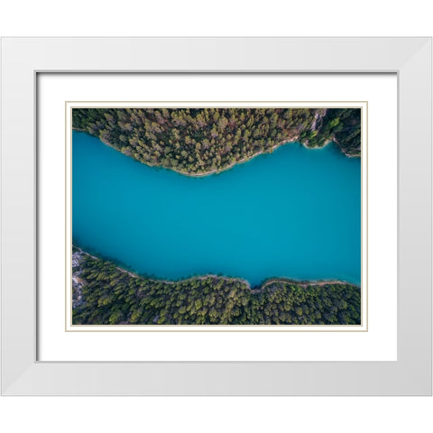Deep blue White Modern Wood Framed Art Print with Double Matting by Carrillo Lopez, Antonio