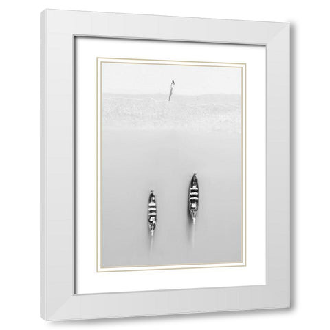 Morning exercises White Modern Wood Framed Art Print with Double Matting by Chengzhou, Zhou