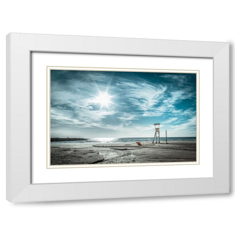 Winter time White Modern Wood Framed Art Print with Double Matting by Principato, Antonio
