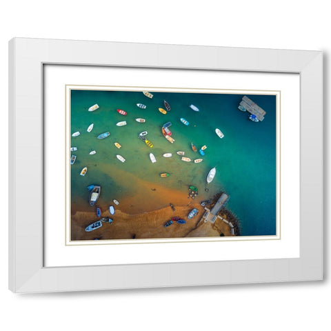 Port of Chiclana White Modern Wood Framed Art Print with Double Matting by Manuel Martin, Jose