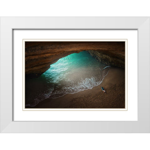 The Secret Cave White Modern Wood Framed Art Print with Double Matting by Parejo, Jose