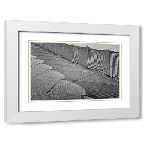 Sand Drift Barrier 3 White Modern Wood Framed Art Print with Double Matting by Ebert, Steffen