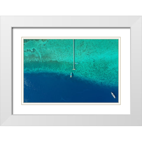 The Ocean White Modern Wood Framed Art Print with Double Matting by Masrie, Muslianshah