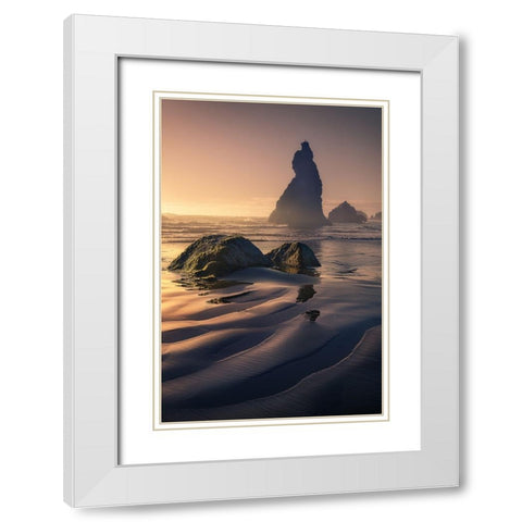 The Wizards Hat and The Howling Dog White Modern Wood Framed Art Print with Double Matting by Bandyopadhyay, Atanu