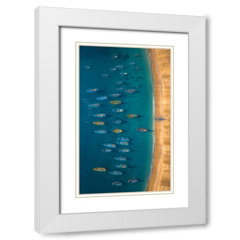 The direction of the sea White Modern Wood Framed Art Print with Double Matting by TIANQI