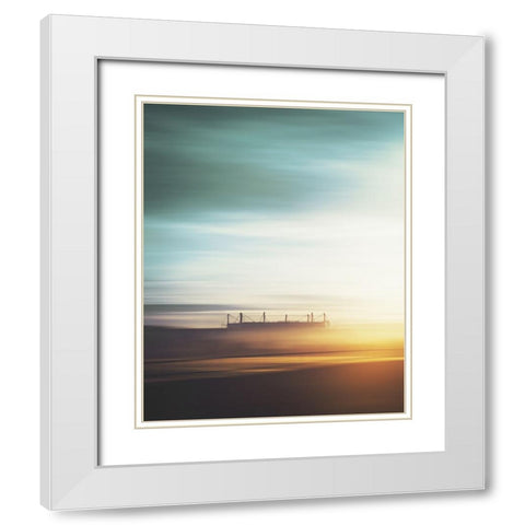 Placidity White Modern Wood Framed Art Print with Double Matting by Hennen, Marcus