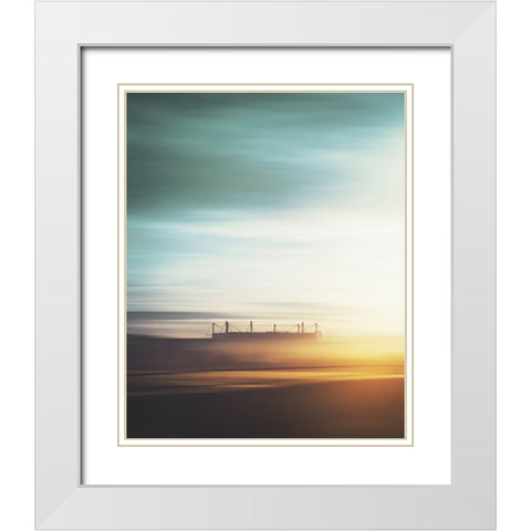 Placidity White Modern Wood Framed Art Print with Double Matting by Hennen, Marcus
