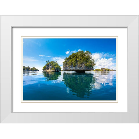 Raja Ampat Islands White Modern Wood Framed Art Print with Double Matting by Gabriel, Barathieu