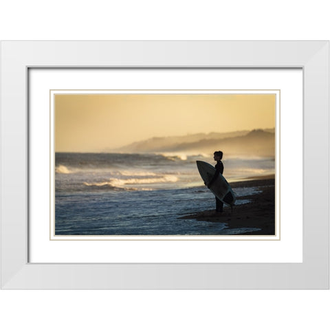 Waiting for the moment White Modern Wood Framed Art Print with Double Matting by Chen, William