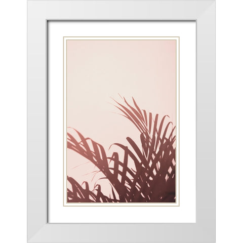 Palm leaves 2 White Modern Wood Framed Art Print with Double Matting by Artographie Studio