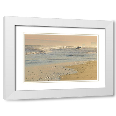 Surfs Up White Modern Wood Framed Art Print with Double Matting by Mikulska, Aneta