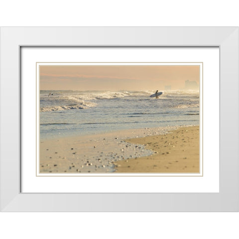 Surfs Up White Modern Wood Framed Art Print with Double Matting by Mikulska, Aneta