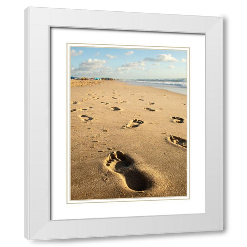 Someone was here White Modern Wood Framed Art Print with Double Matting by Danielraphotos