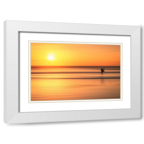 Wait the Moment White Modern Wood Framed Art Print with Double Matting by Mauriz, Pablo