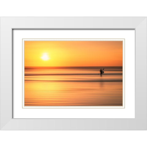 Wait the Moment White Modern Wood Framed Art Print with Double Matting by Mauriz, Pablo