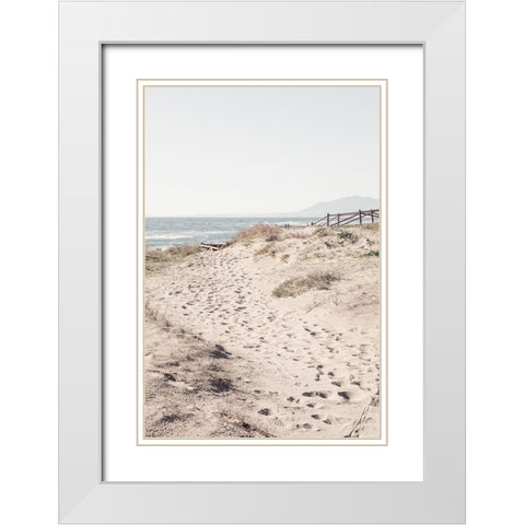 Beach 007 White Modern Wood Framed Art Print with Double Matting by Artographie Studio