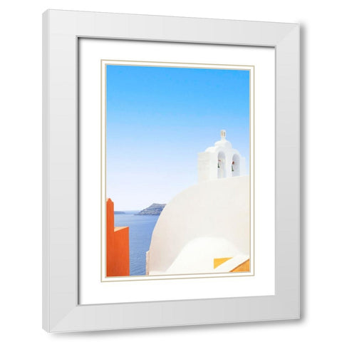A splash of orange White Modern Wood Framed Art Print with Double Matting by Wride, Linda