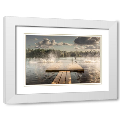 The diving board White Modern Wood Framed Art Print with Double Matting by Kleimann, Stephanie