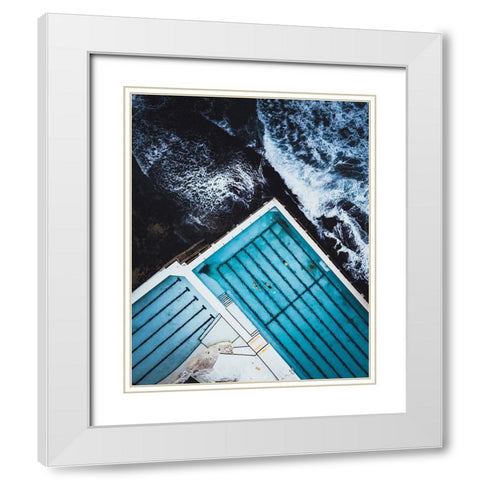 Most famous ocean pool in Australia White Modern Wood Framed Art Print with Double Matting by Sarfraz, Asad