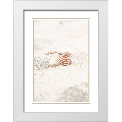 Beach 013 White Modern Wood Framed Art Print with Double Matting by Artographie Studio