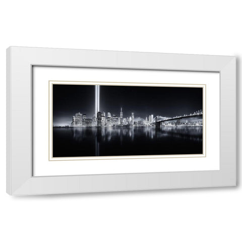 Unforgettable 9 11 White Modern Wood Framed Art Print with Double Matting by De La, Javier