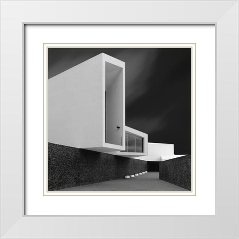 WHITE WALLS White Modern Wood Framed Art Print with Double Matting by Azevedo, Olavo