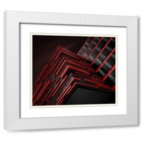 Blood Stream White Modern Wood Framed Art Print with Double Matting by Jonas, Nadav