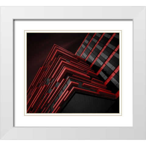 Blood Stream White Modern Wood Framed Art Print with Double Matting by Jonas, Nadav